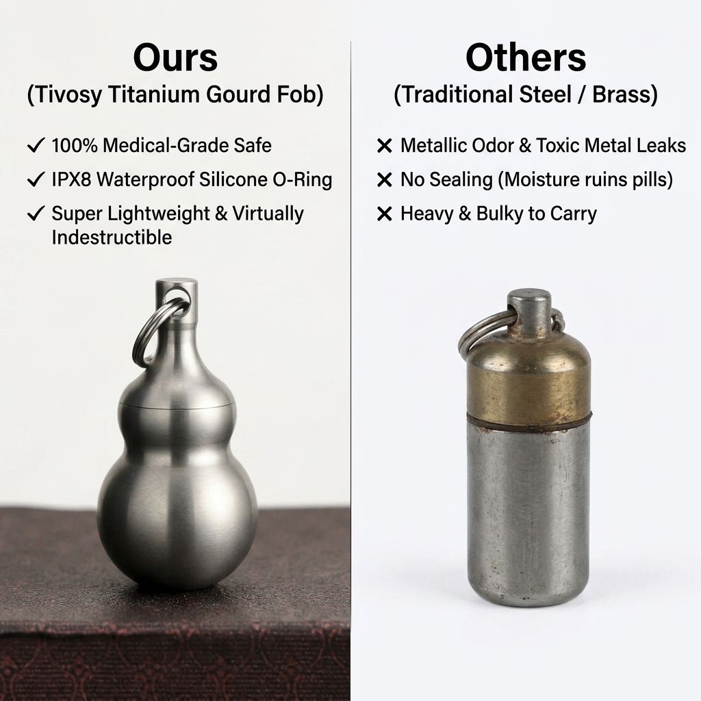Tivosy Pure Titanium Lucky Gou - đánh giá và giá Pill Fob Capsule