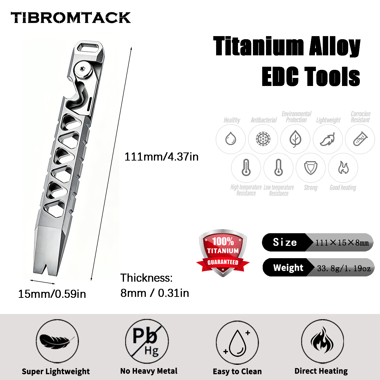 TIBROMTACK Titanium Multi-Func - đánh giá và giá Edc Carry Co