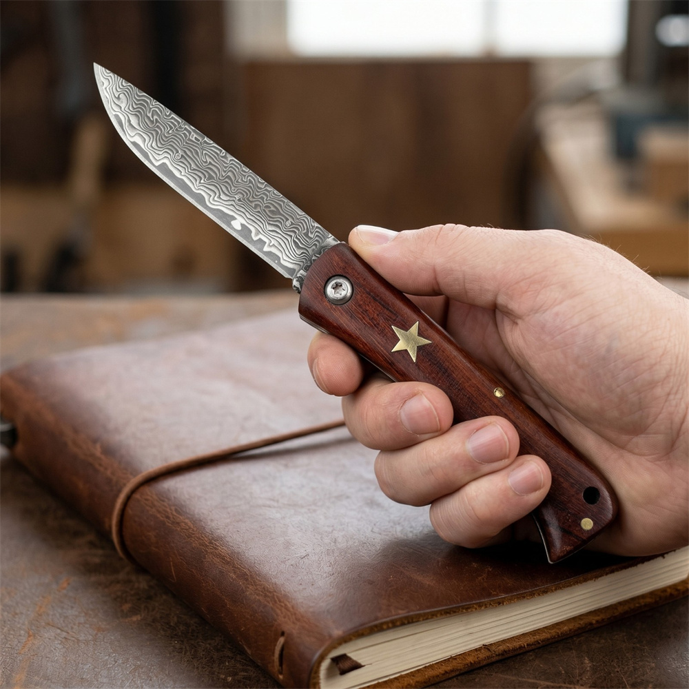 Compact Outdoor Survival Damas - đánh giá và giá Edc Pocket Carry Fixed Blade