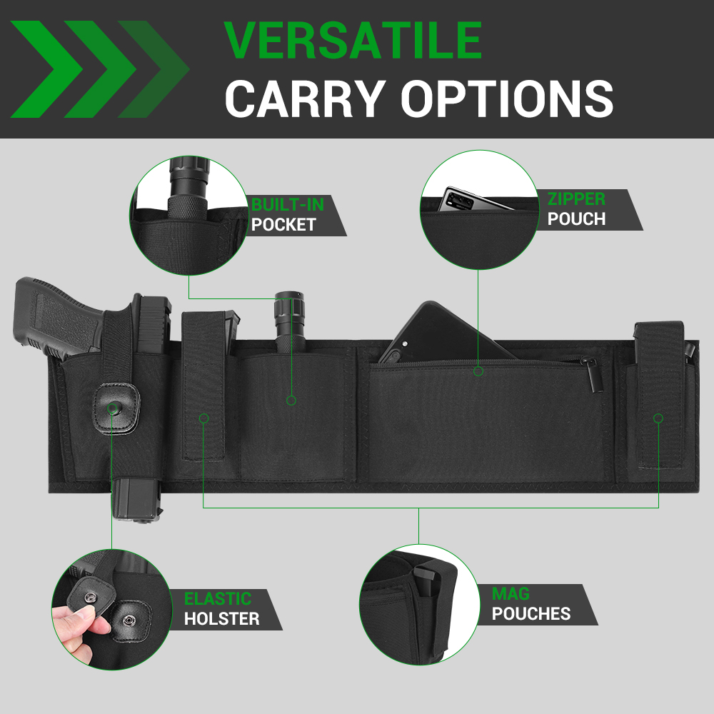 Belly Band Gun Holster Conceal - đánh giá và giá Edc Carry Gun