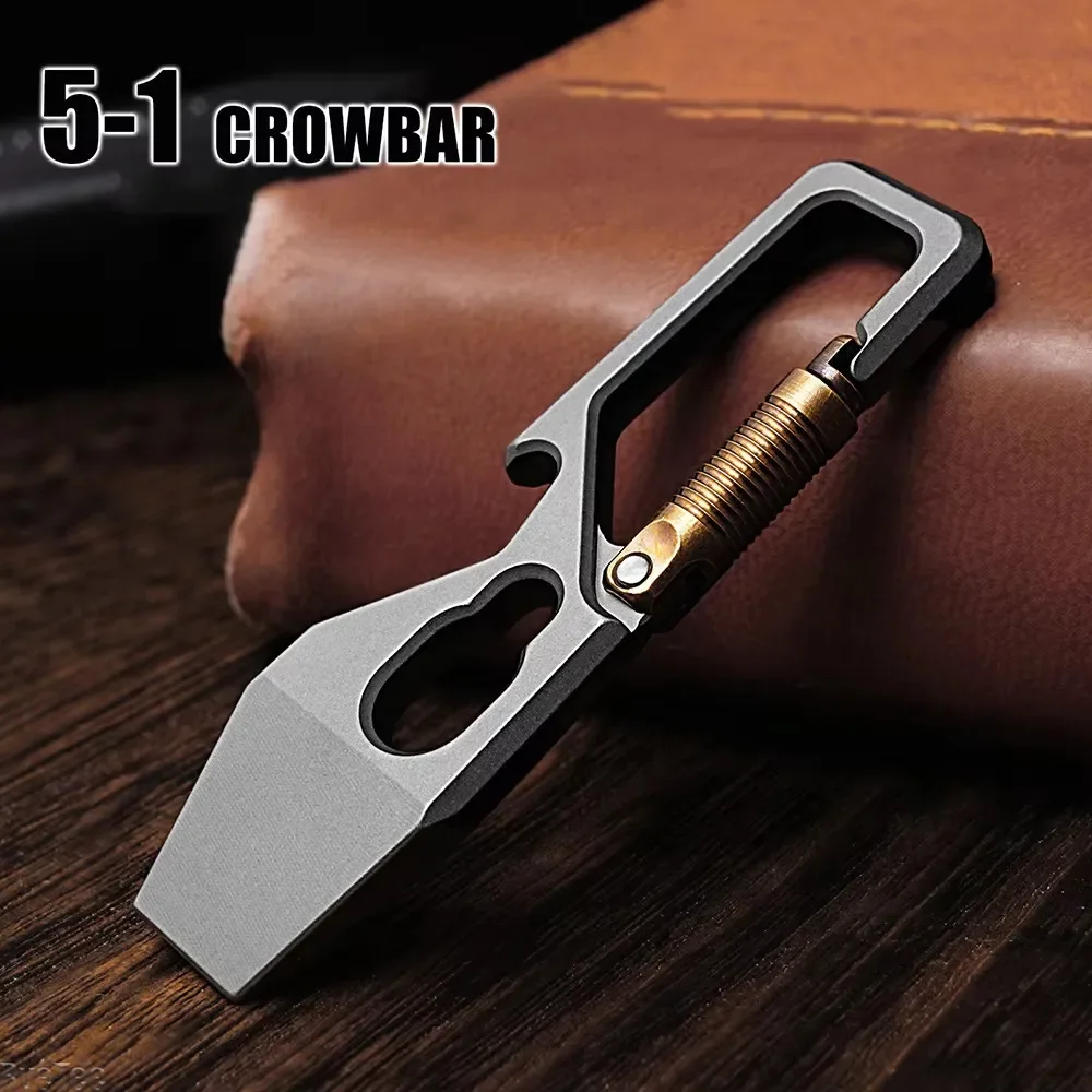6cm 5-1 Multi-function Keychai - đánh giá và giá Titanium Pry Bar