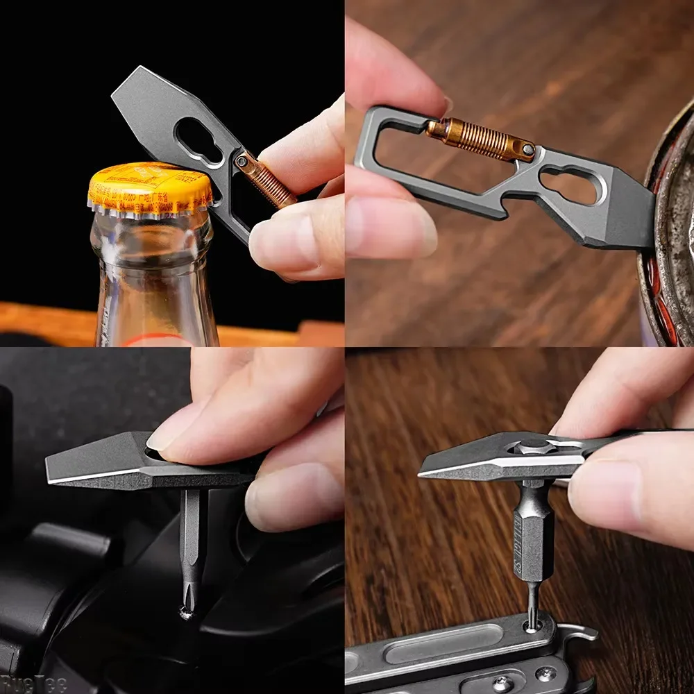 6cm 5-1 Multi-function Keychai - đánh giá và giá Titanium Pry Bar