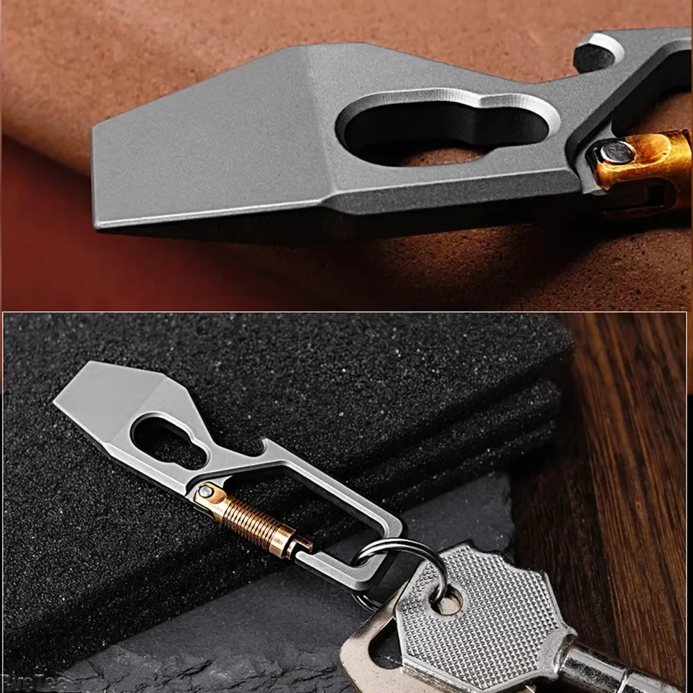 6cm 5-1 Multi-function Keychai - đánh giá và giá Titanium Pry Bar